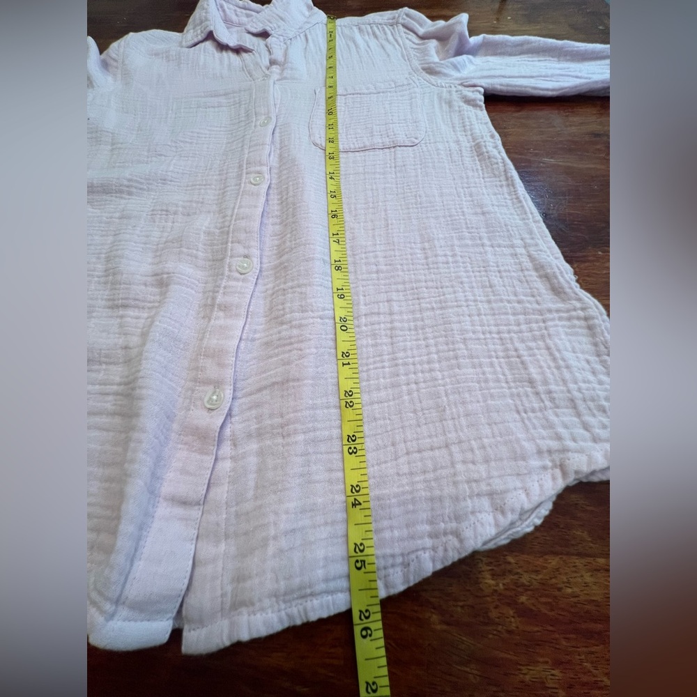 BeachLunchLounge 100% Cotton Alessia Long Sleeve Button Front Shirt Sz XS Lilac - Picture 8 of 9